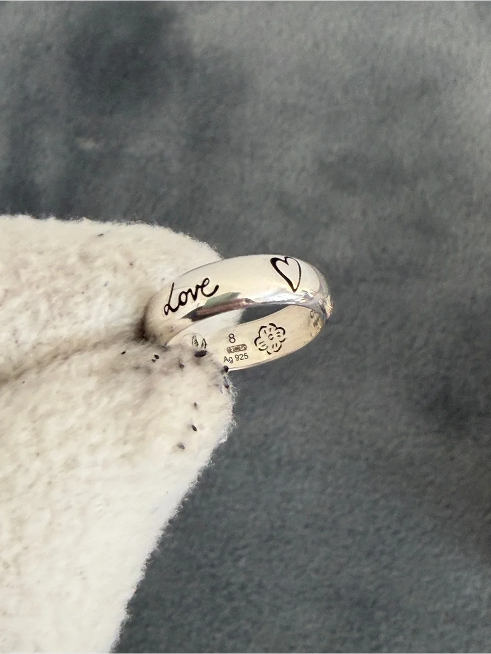 Brand New Gucci Blind for Love Sterling Silver 925 Ring Size 8 (US 4.5)